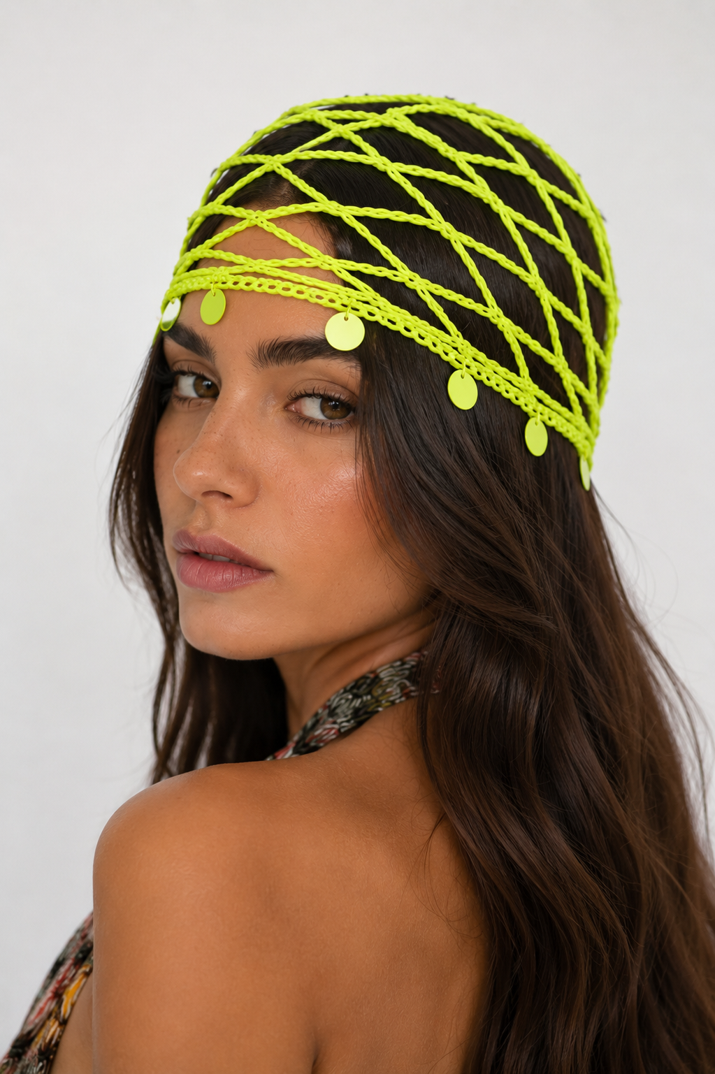 Cappello crochet lime