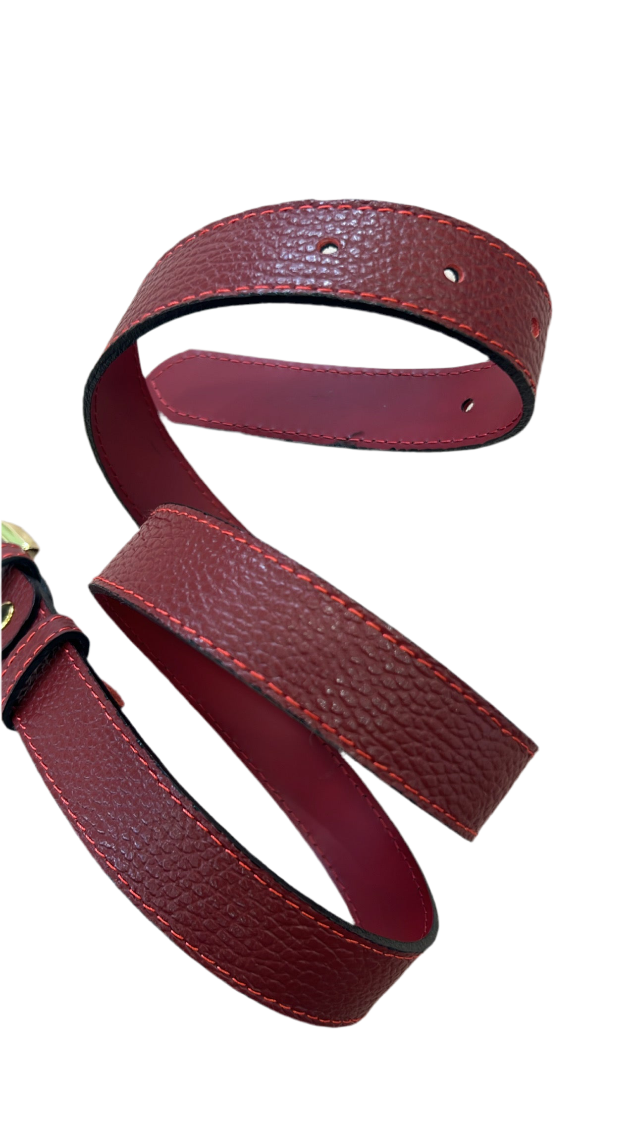 Cintura rossa in vera pelle