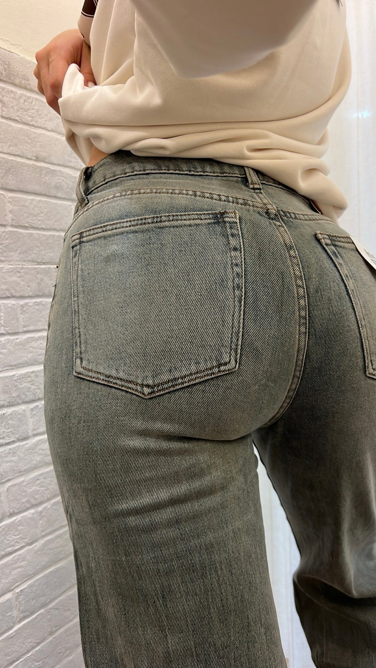 Jeans straight grigio