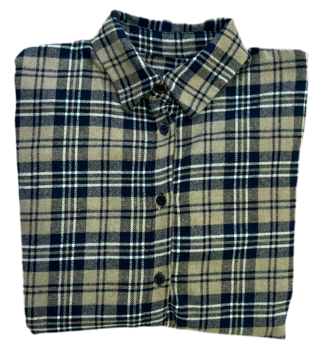 Camicia flanella beige