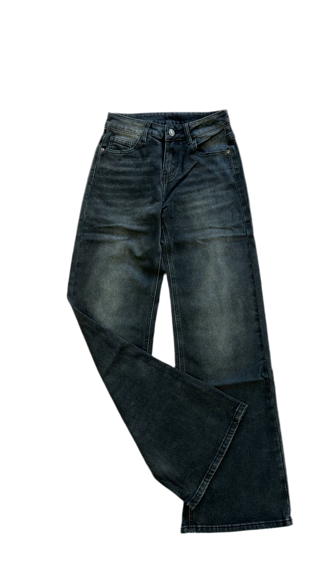 Jeans nero a vita bassa