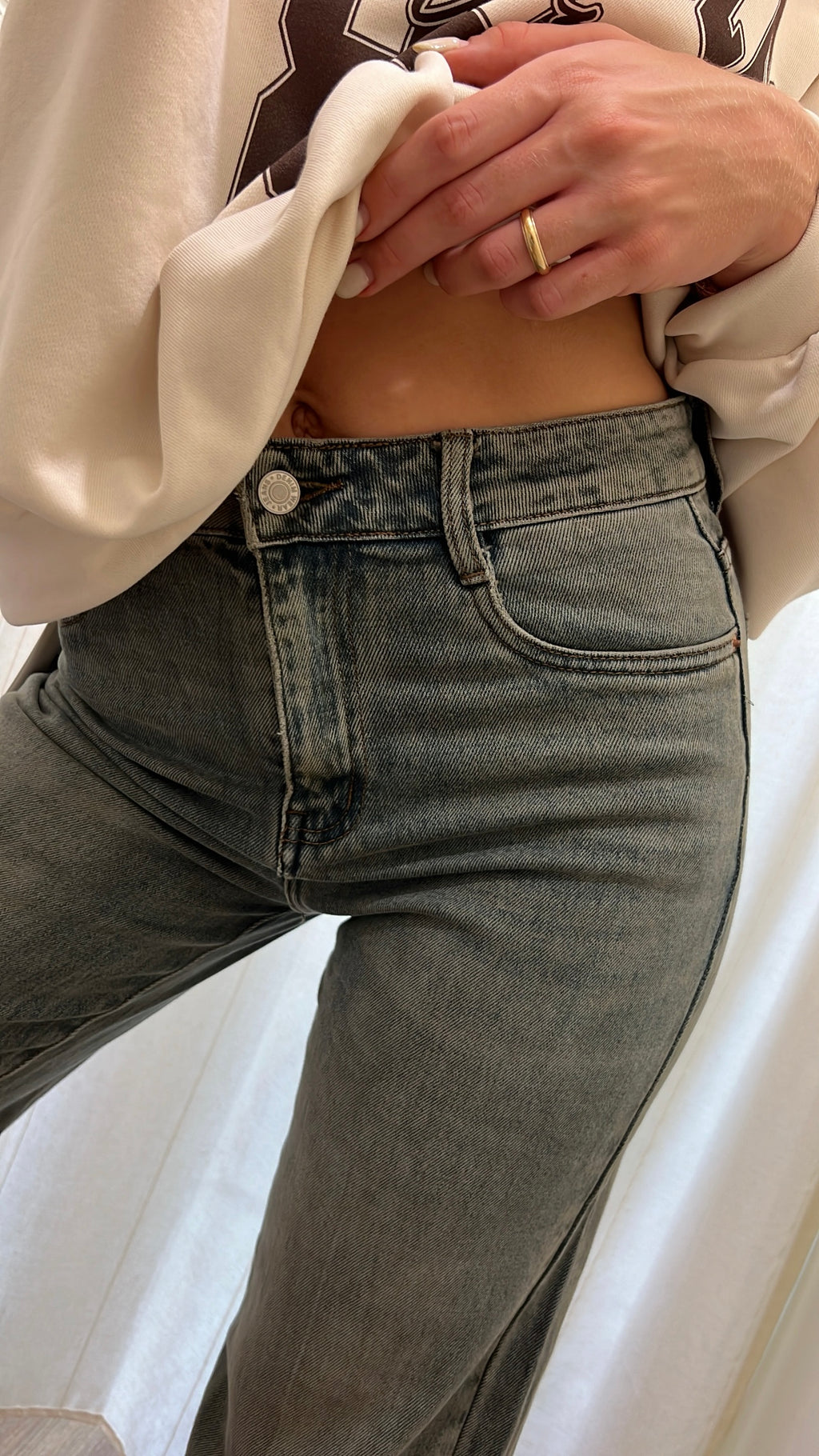 Jeans straight grigio