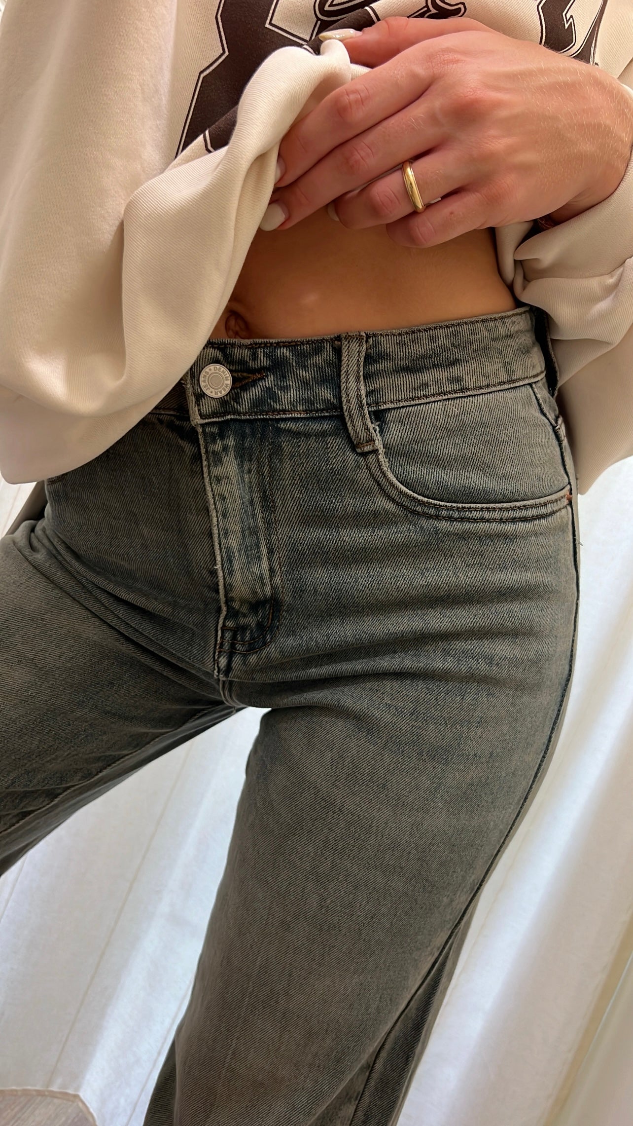 Jeans straight grigio