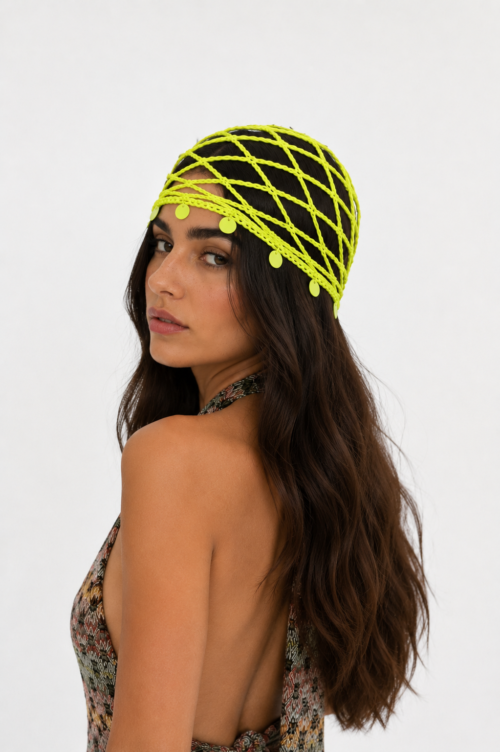 Cappello crochet lime