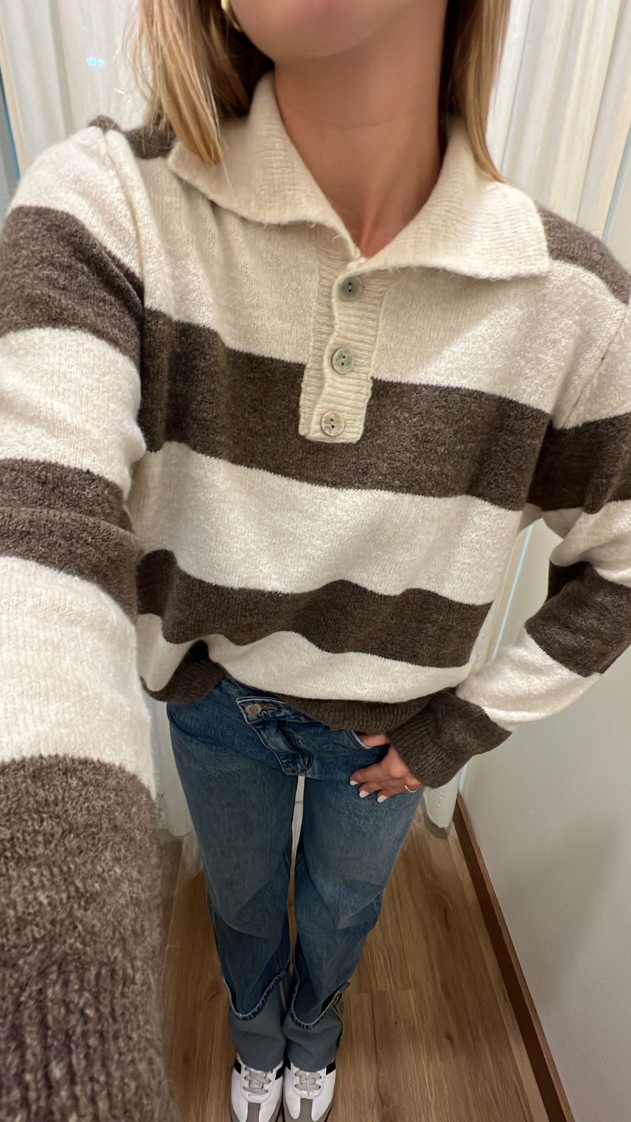 Maglioncino polo a righe